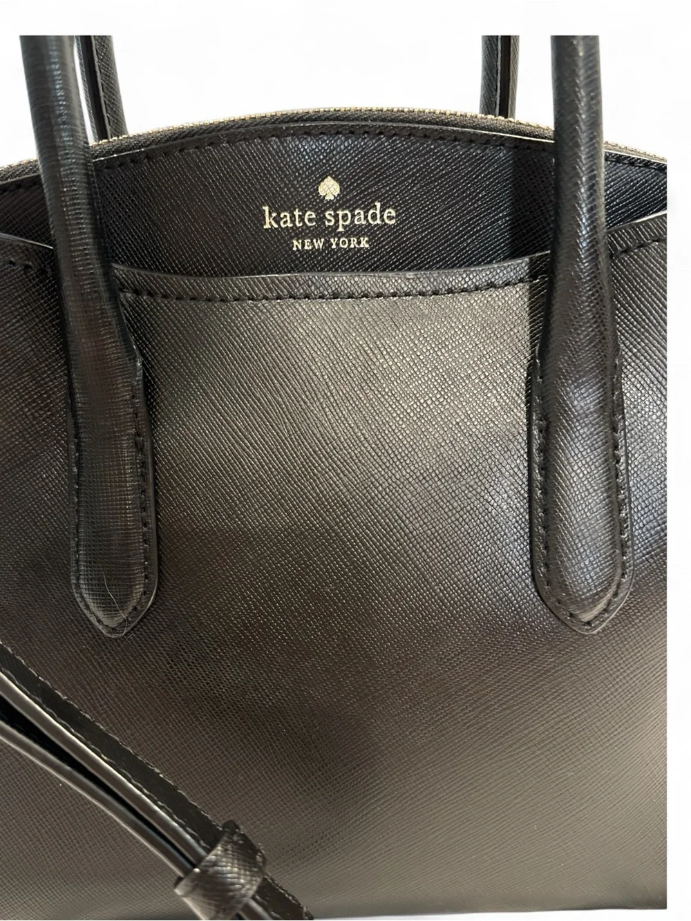 kate spade New York Rory Medium Satchel in Black Saffiano Leather